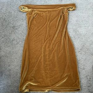 Urban outfitters gold velvet dress